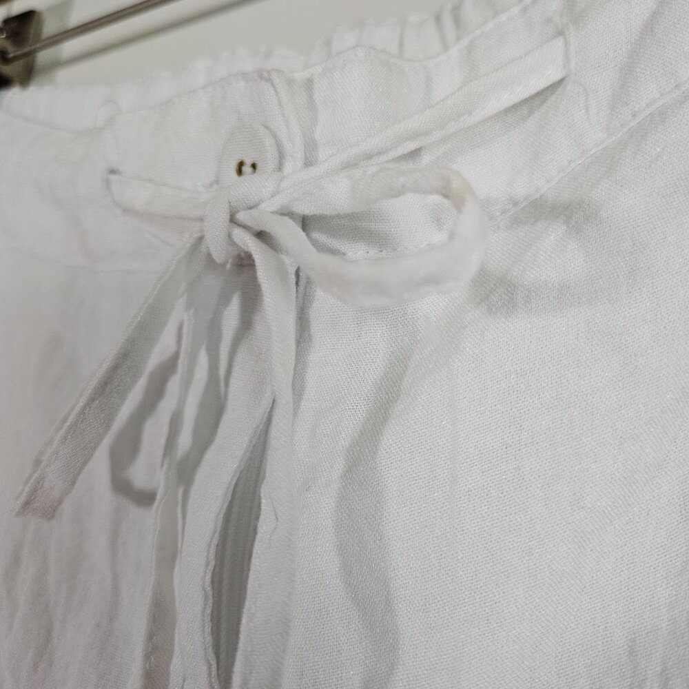 Charter Club Weekend Women's Pants Medium White Crinkle Cosatal Resort Beachy - Picture 6 of 13